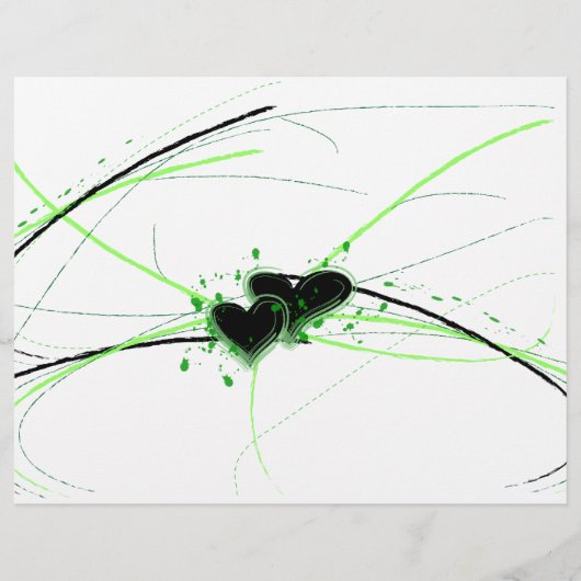 Green and Black Hearts Letterhead (Front)