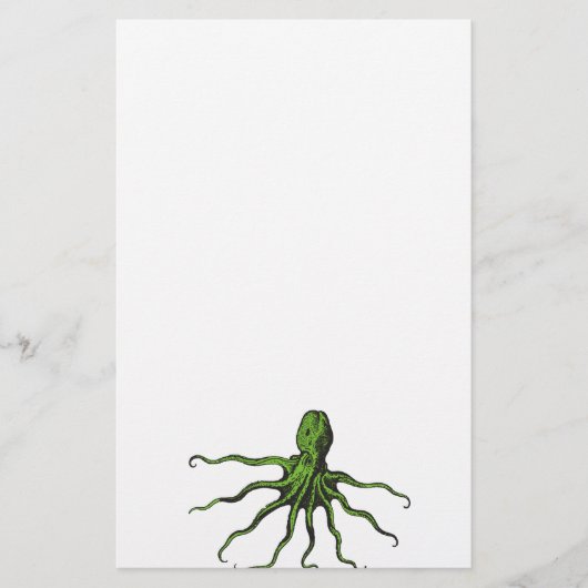 Green and Black Illustrated Octopus (Front)