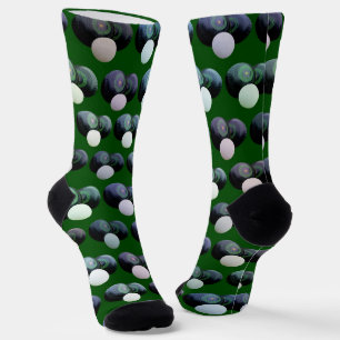 Green And Black Lawn Bowls, Crew Socks