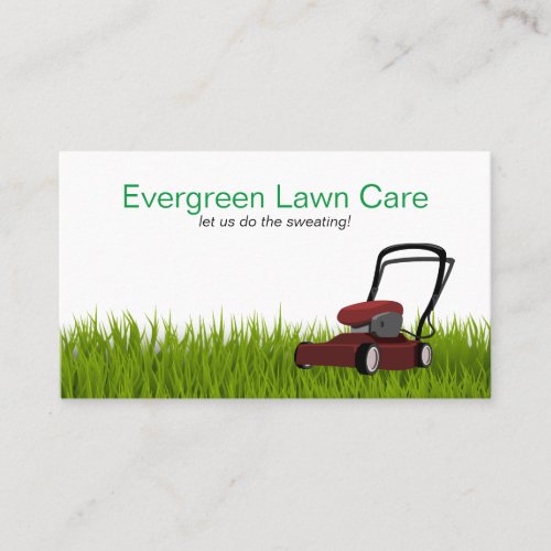 Green and Black Lawn Care Business Card