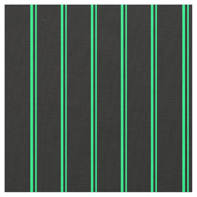 Green and Black Lines Pattern Fabric (Close Up)