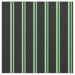 [ Thumbnail: Green and Black Lines Pattern Fabric ]
