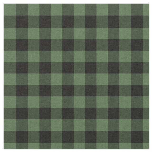 Green and Black Lumberjack Plaid Fabric (Close Up)