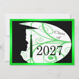 Green and Black Man Silhouette 2027 Card