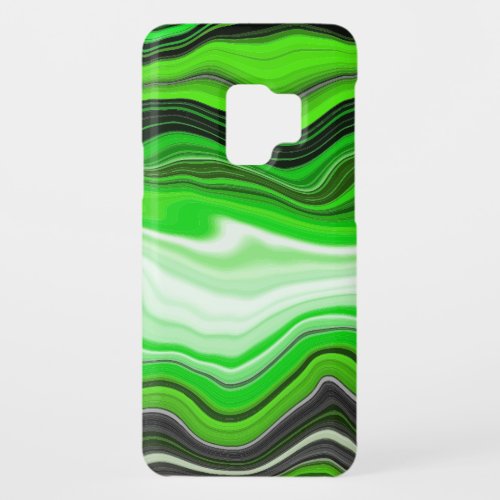 Green and Black Marble like Striped Fluid Art     Case_Mate Samsung Galaxy S9 Case
