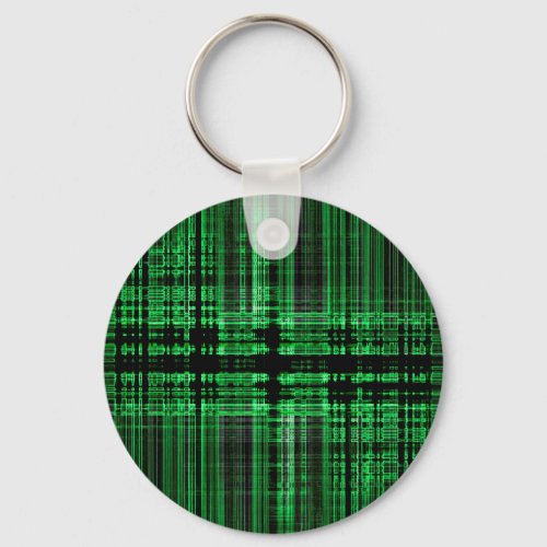 Green and black matrix pattern keychain
