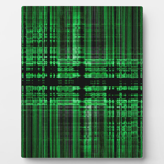 Green and black matrix pattern plaque (Front)