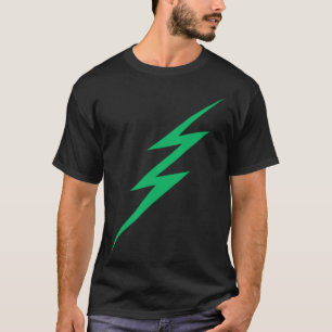 Green and Black Minimal Lightning Bolt for Girls K T-Shirt