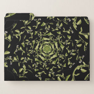 Green and black nature hypnosis fractal file folder