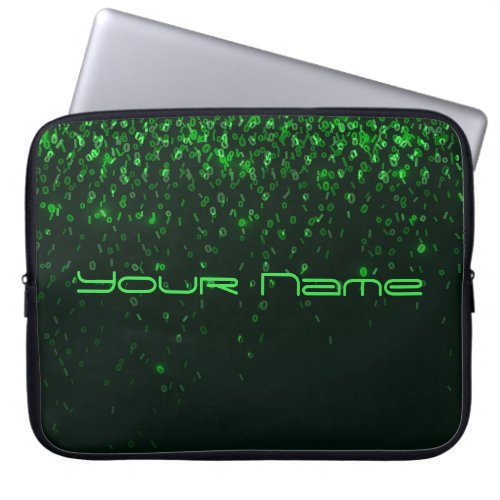 Green and Black Numbers Gamer Laptop Sleeve