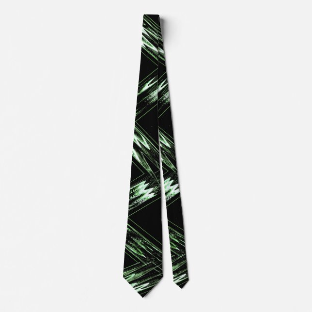 Green and Black Pattern  Neck Tie (Front)