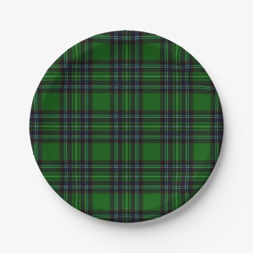 Green and Black Plaid Paper Plates