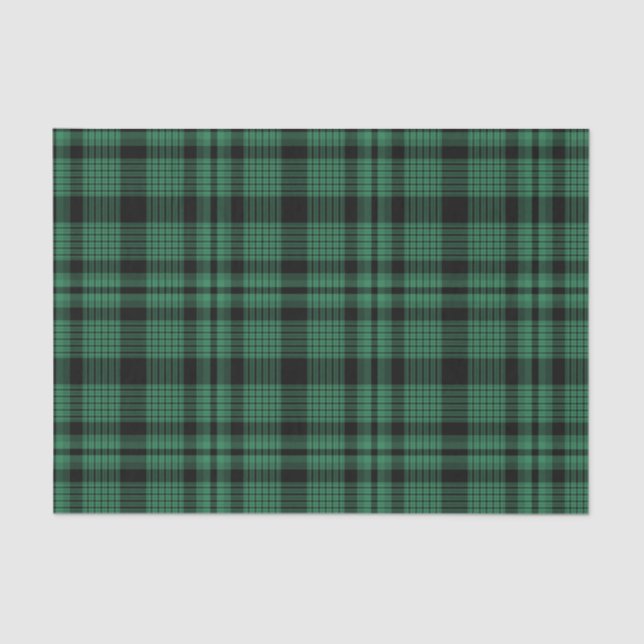 Green and Black Plaid Pattern Tissue Paper (Front)