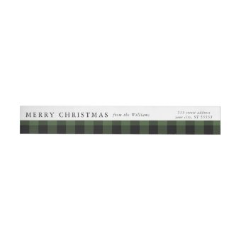Green and Black Plaid Return Address Labels | Zazzle
