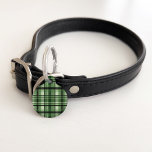 Green And Black Plaid Tartan Pattern & Pet's Info Pet ID Tag<br><div class="desc">Destei's original plaid / tartan pattern featuring a green and black color scheme. On the other side there are two personalizable text areas.</div>