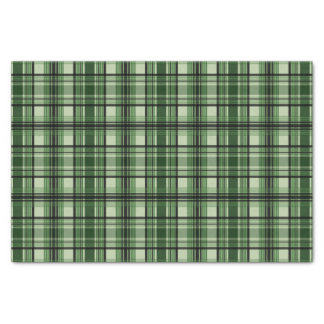 Green And Black Plaid Tartan Pattern Tissue Paper