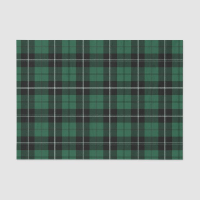 Green and Black Plaid Tissue Paper (Front)