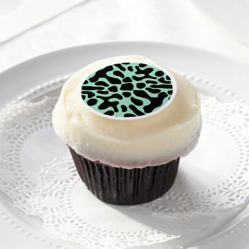 Green and Black Poison Dart Frog Edible Frosting Rounds