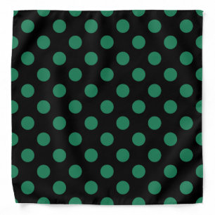 Green and black polka dots bandana