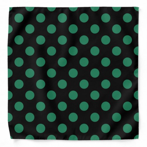 Green and black polka dots bandana