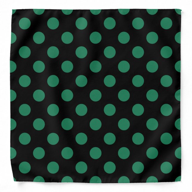 Green and black polka dots bandana (Front)