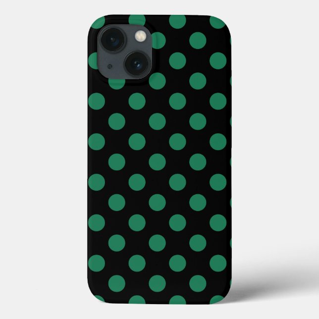 Green and black polka dots Case-Mate iPhone case (Back)