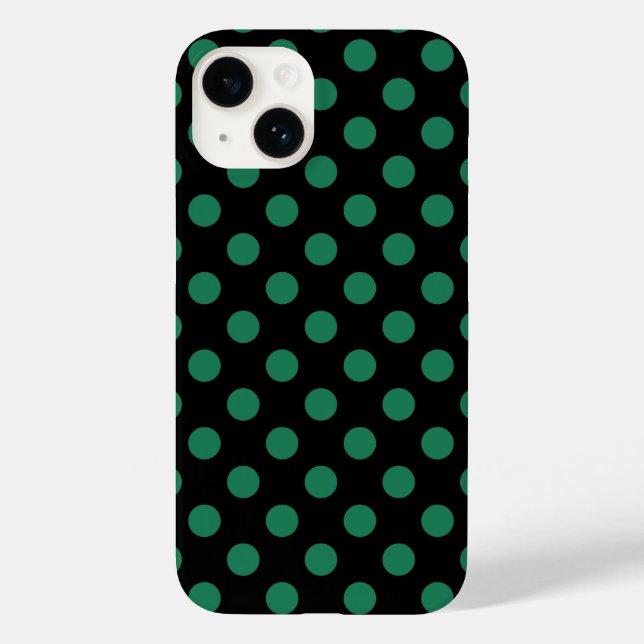 Green and black polka dots  Case-Mate iPhone case (Back)