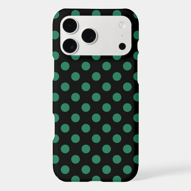 Green and black polka dots Case-Mate iPhone case (Back)