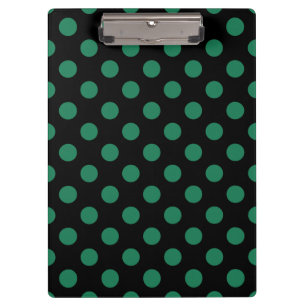 Green and black polka dots clipboard