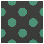 Green and black polka dots fabric