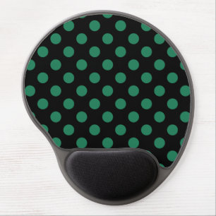 Green and black polka dots gel mouse pad