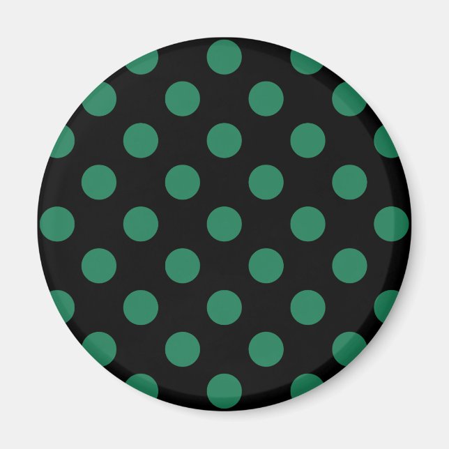 Green and black polka dots magnet (Front)
