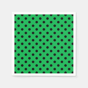 Green and Black Polka Dots Napkins