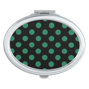 Green and black polka dots vanity mirror