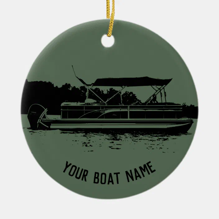 Green And Black Pontoon Boat Ornament Zazzle Com