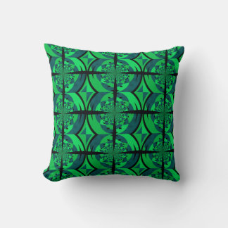 Green and Black Propeller Design Throw Pillow