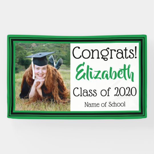 green-and-black-school-colors-photo-banner-zazzle