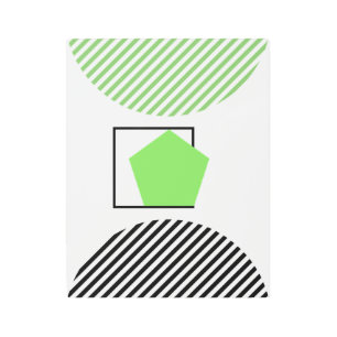Green And Black Shape On White Background Abstract Metal Print