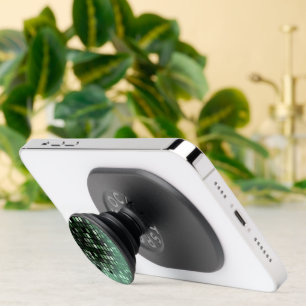 Green and black shiny disco ball PopSocket