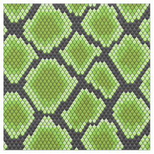 Green and Black Snakeskin Fabric
