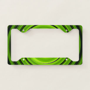 Green and black spiral license plate frame