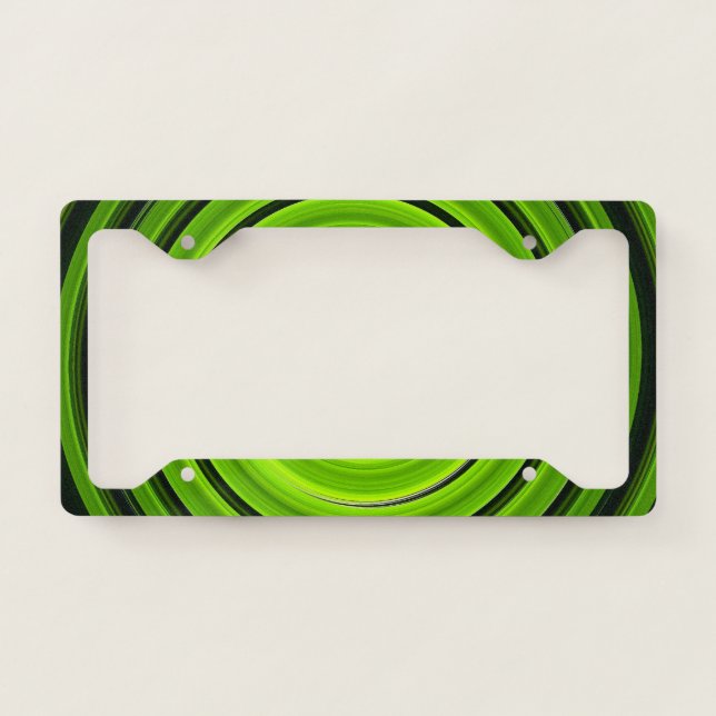 Green and black spiral license plate frame (Front)