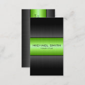Green and Black Stainless Steel Metal Business Card (Front/Back)