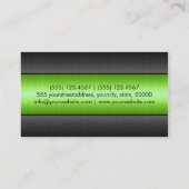 Green and Black Stainless Steel Metal Business Card (Back)