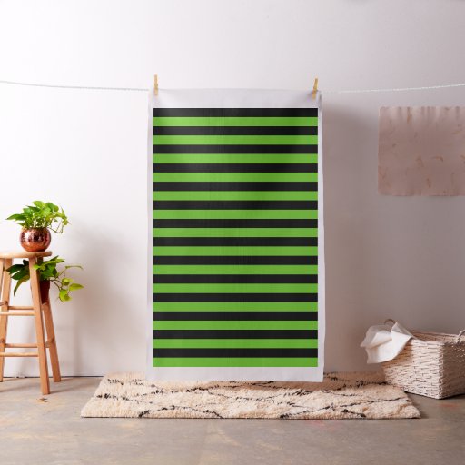 Green And Black Strip Fabric