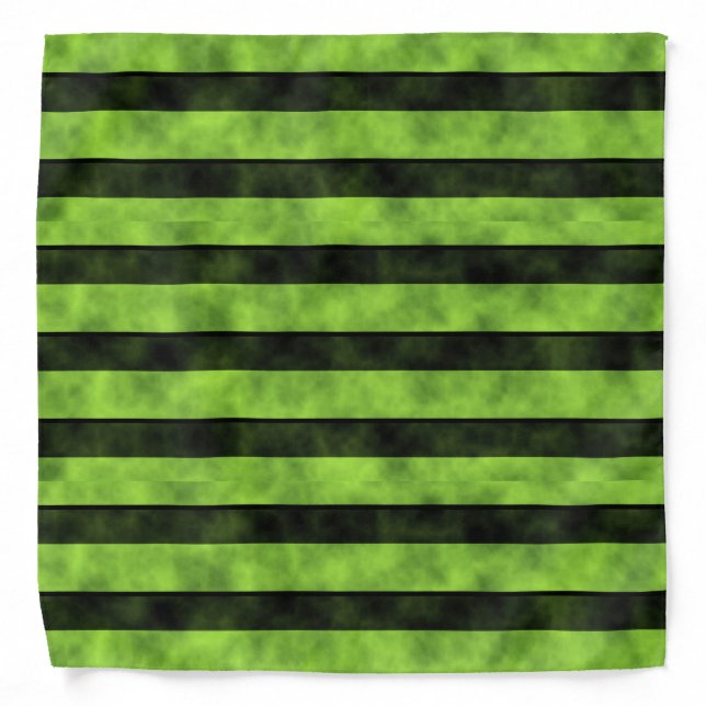 Green and Black Stripe Design Bandana (Front)