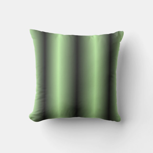 Green and Black Stripe Throw Pillow (Front)