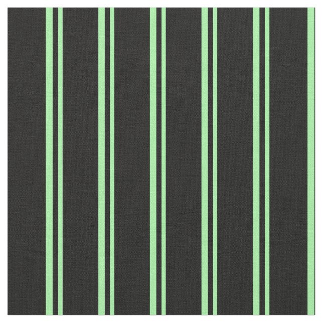 Green and Black Striped Pattern Fabric (Close Up)