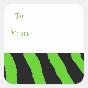 Green And Black Stripes Gift Tags by seashell2 at Zazzle