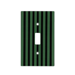 Green and Black Stripes Light Switch Cover